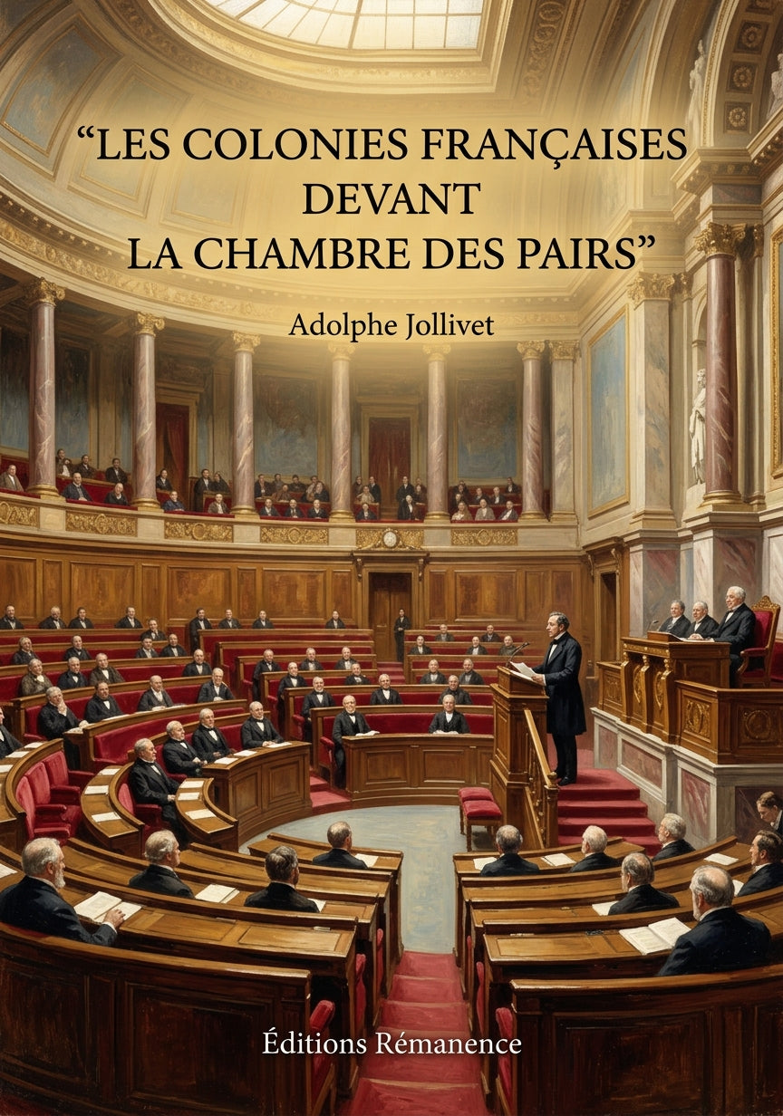 Livre Les Colonies françaises devant la Chambre des Pairs par Adolphe Jollivet - Couverture - Editions Remanence