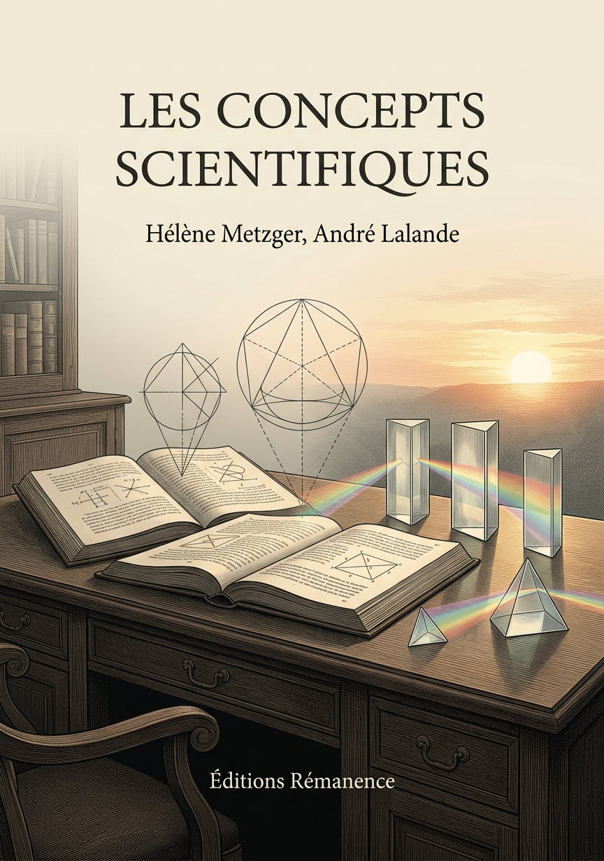 Livre Les Concepts scientifiques par Hélène Metzger, André Lalande - Couverture - Editions Remanence