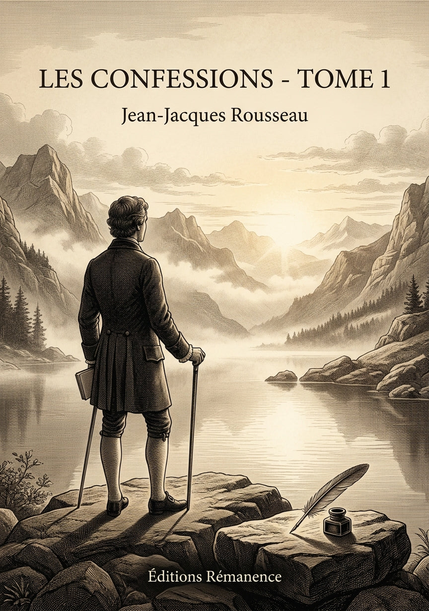 Livre Les Confessions - Tome 1 par Jean-Jacques Rousseau - Couverture - Editions Remanence