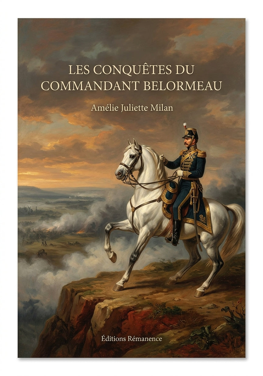 Livre Les Conquêtes du commandant Belormeau par Amélie Juliette Milan - Couverture - Editions Remanence