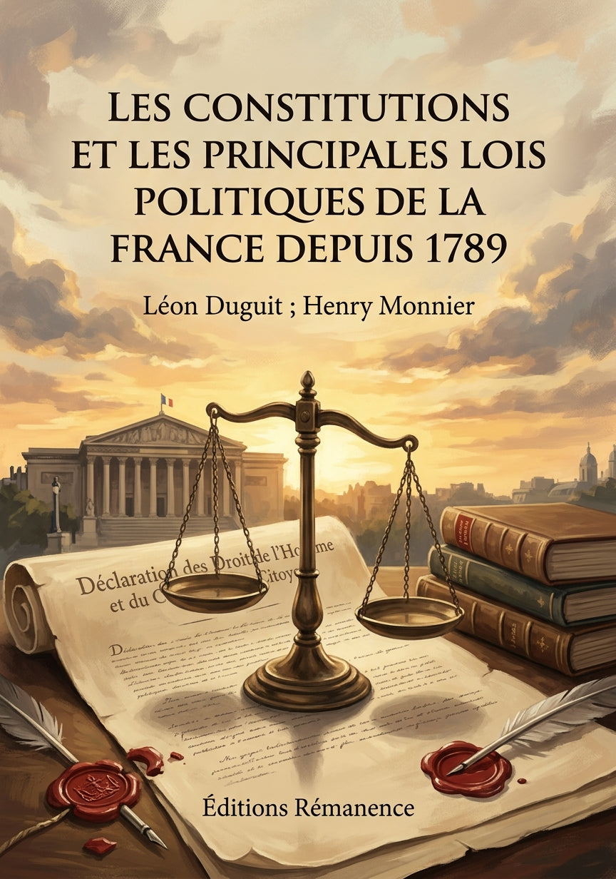 Livre Les constitutions et les principales lois politiques de la France depuis 1789 par Léon Duguit ; Henry Monnier - Couverture - Editions Remanence