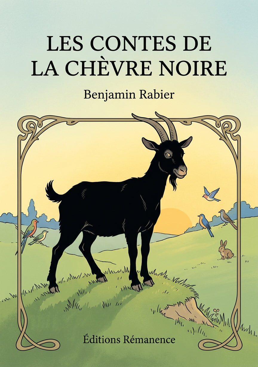Livre Les contes de la chèvre noire par Benjamin Rabier - Couverture - Editions Remanence