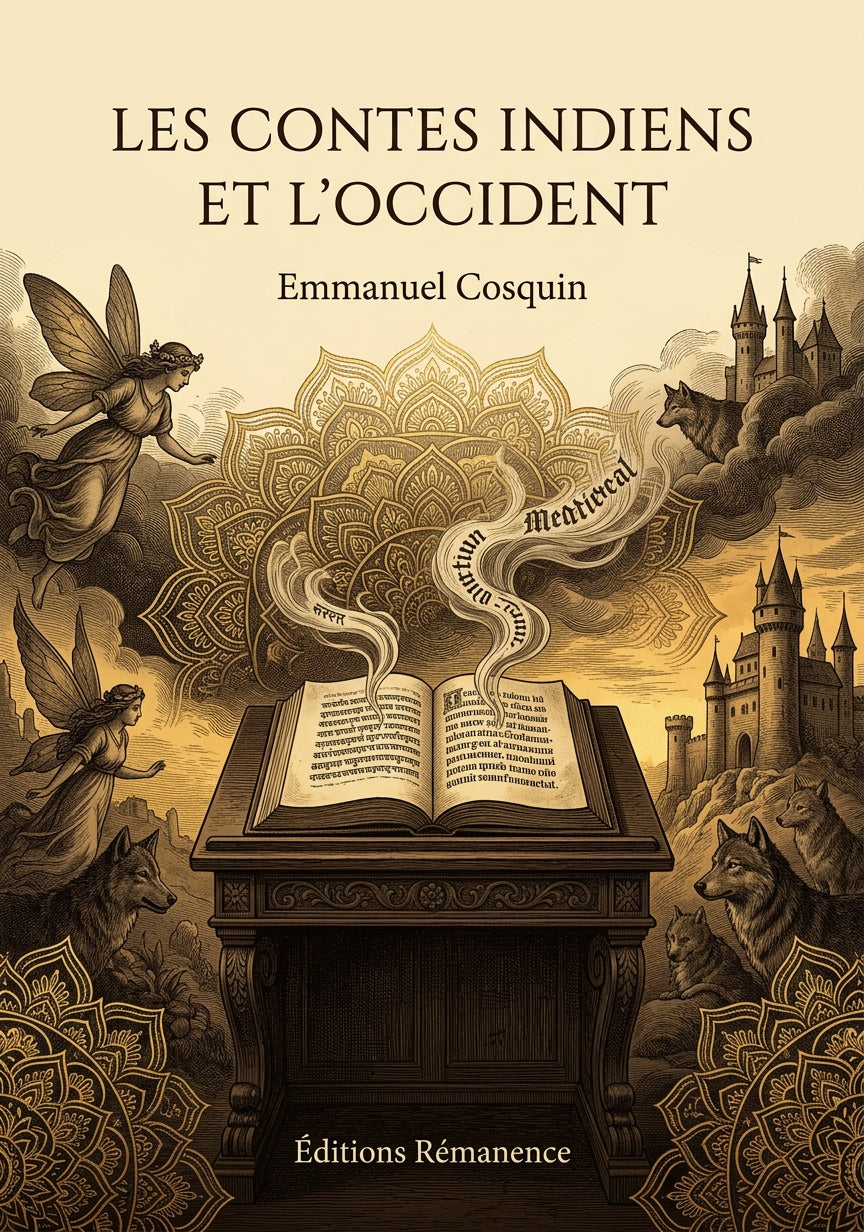 Livre Les Contes indiens et l’Occident par Emmanuel Cosquin - Couverture - Editions Remanence