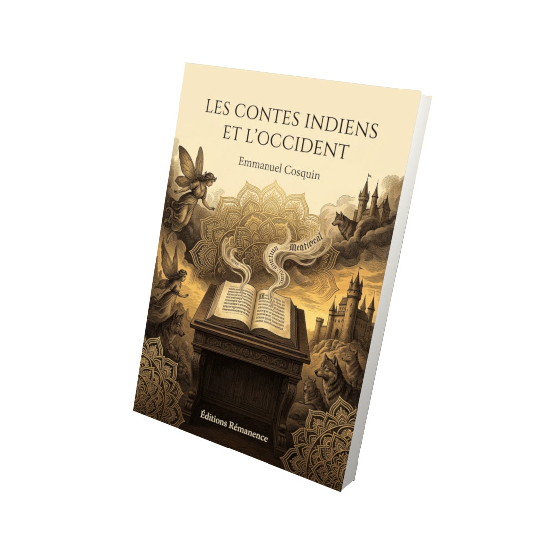 Livre Les Contes indiens et l’Occident par Emmanuel Cosquin - Vue 3D - Editions Remanence