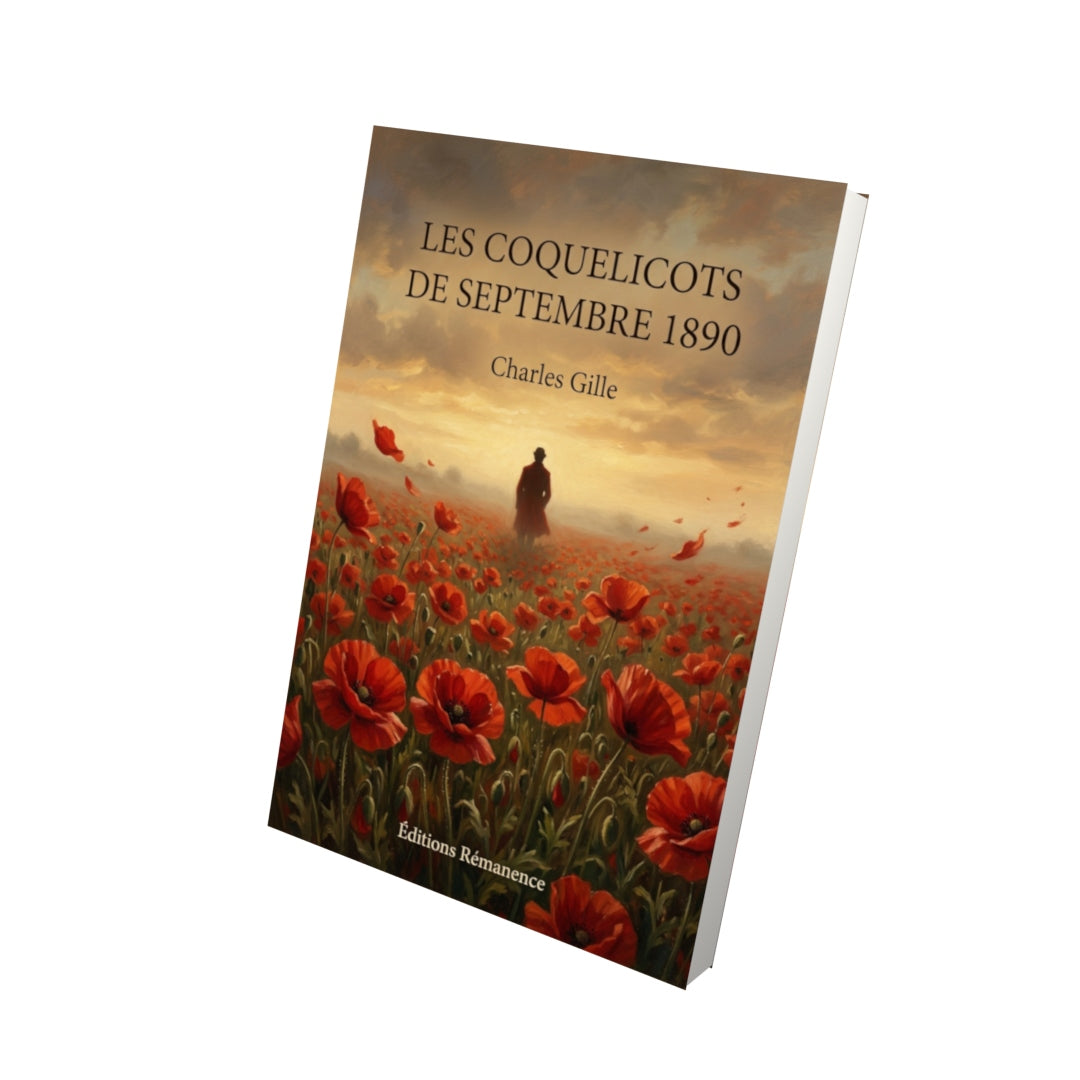 Livre Les Coquelicots de septembre 1890 par Charles Gille - Vue 3D - Editions Remanence