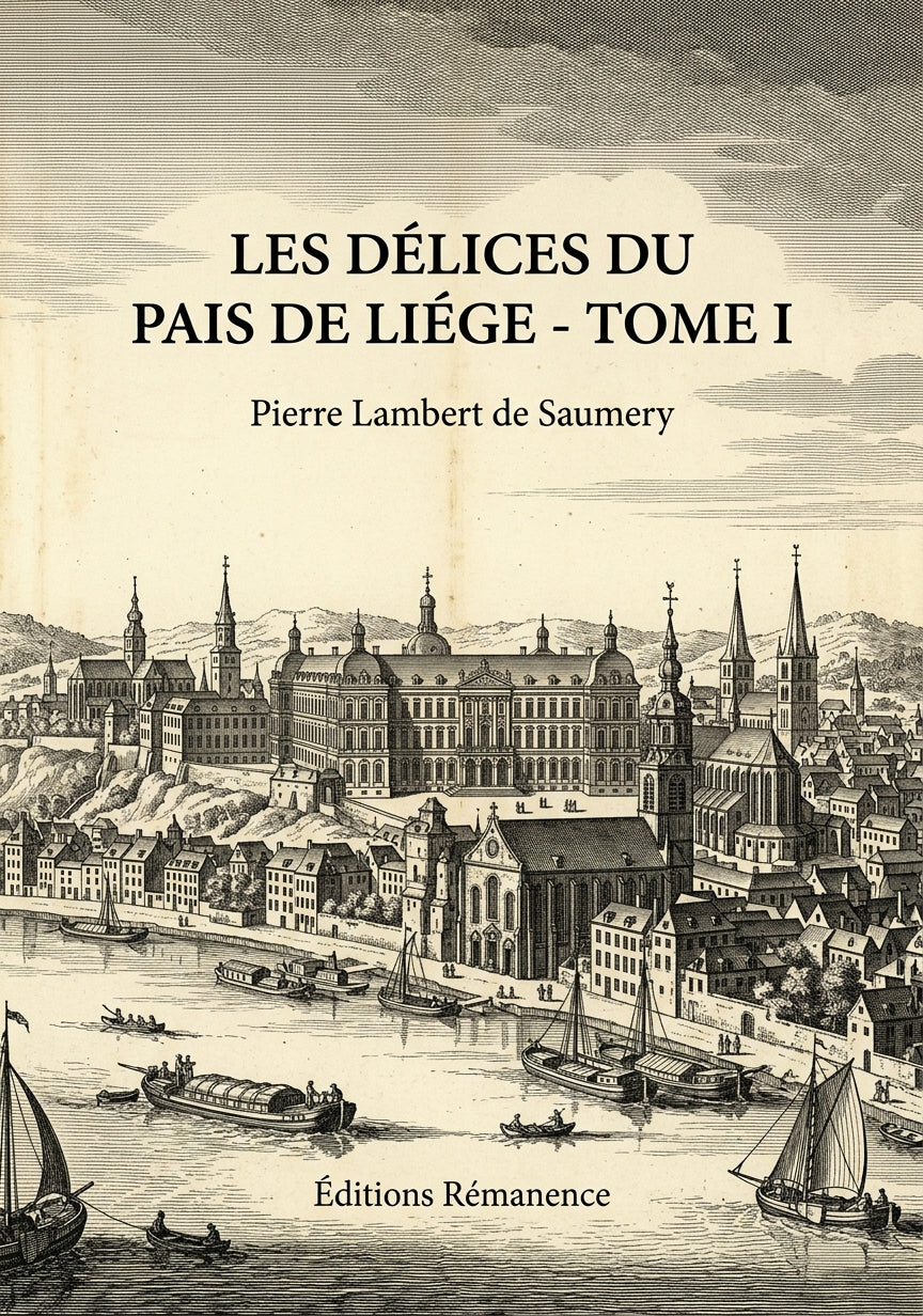 Livre Les délices du Pais de Liége - Tome I par Pierre Lambert de Saumery - Couverture - Editions Remanence