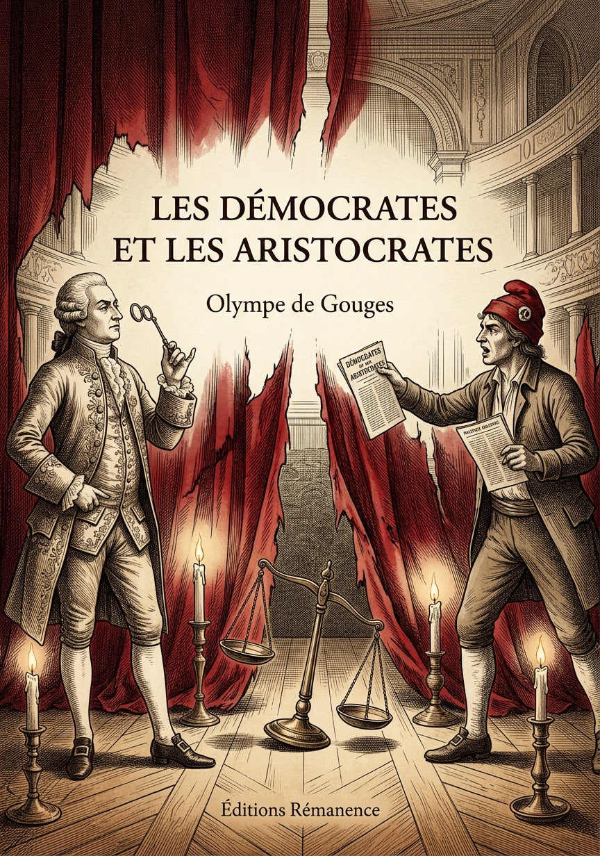 Livre Les démocrates et les aristocrates par Olympe de Gouges - Couverture - Editions Remanence