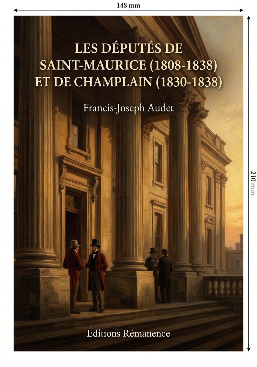 Livre Les députés de Saint-Maurice (1808-1838) et de Champlain (1830-1838) par Francis-Joseph Audet - Couverture - Editions Remanence