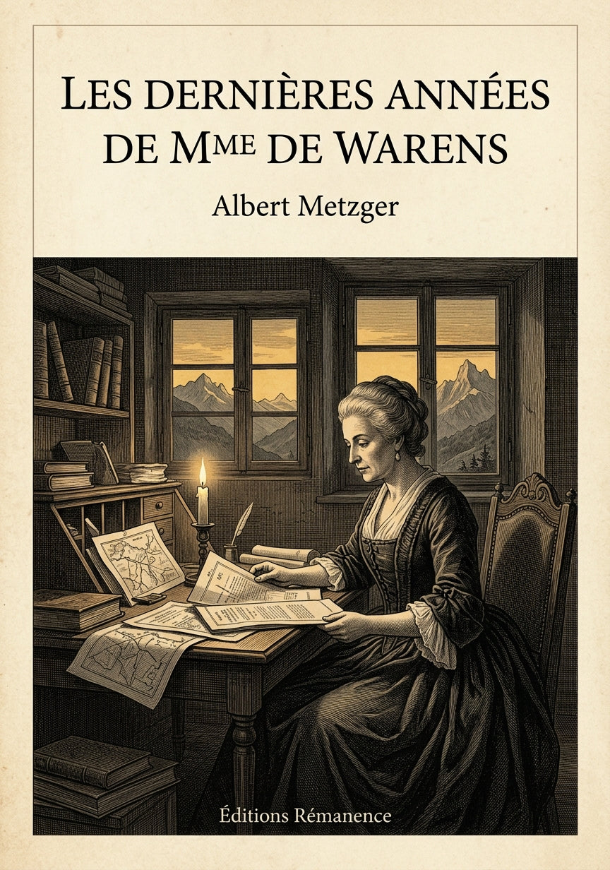 Livre Les Dernières Années de Mme de Warens par Albert Metzger - Couverture - Editions Remanence