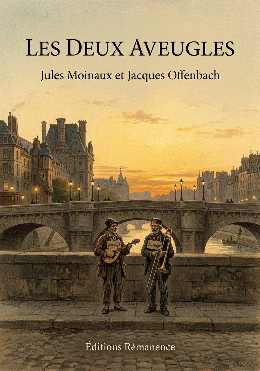 Livre Les Deux Aveugles par Jules Moinaux et Jacques Offenbach - Couverture - Editions Remanence