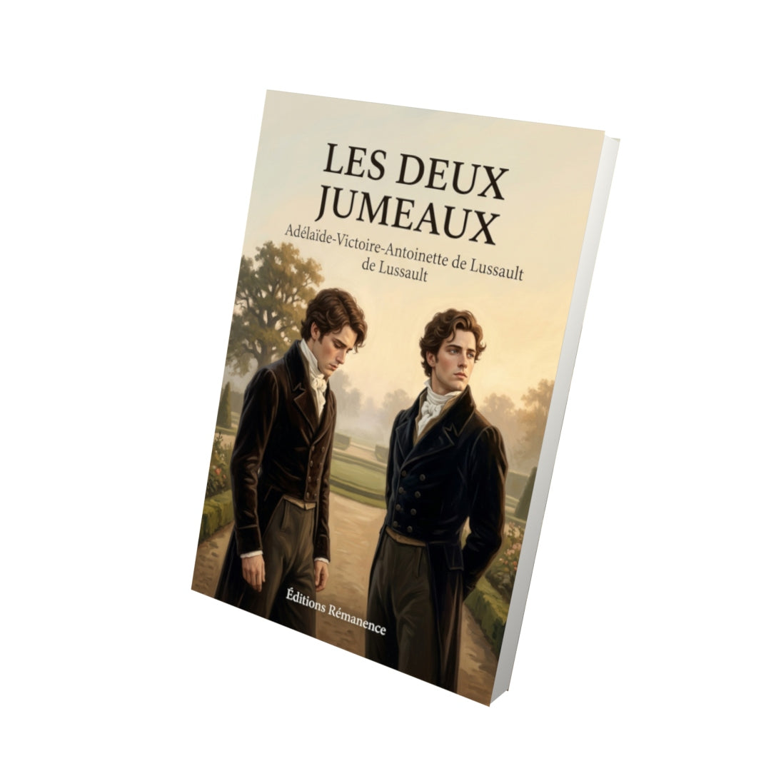 Livre Les Deux jumeaux par Adélaïde-Victoire-Antoinette de Lussault - Vue 3D - Editions Remanence