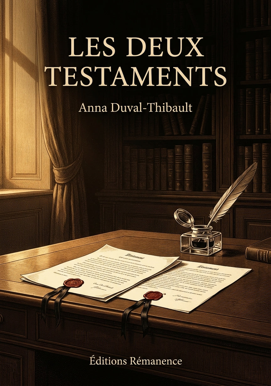 Livre Les deux testaments par Anna Duval-Thibault - Couverture - Editions Remanence