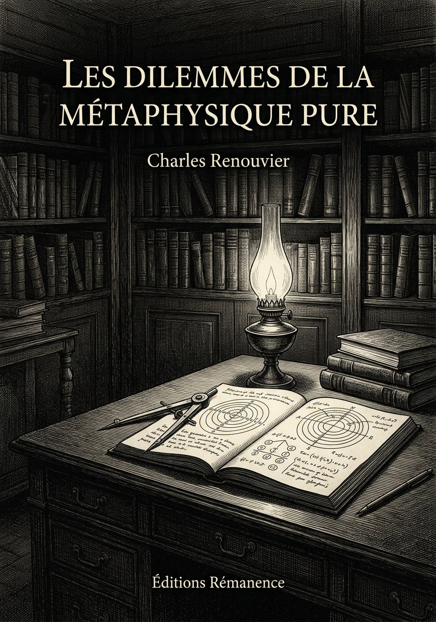 Livre Les Dilemmes de la métaphysique pure par Charles Renouvier - Couverture - Editions Remanence