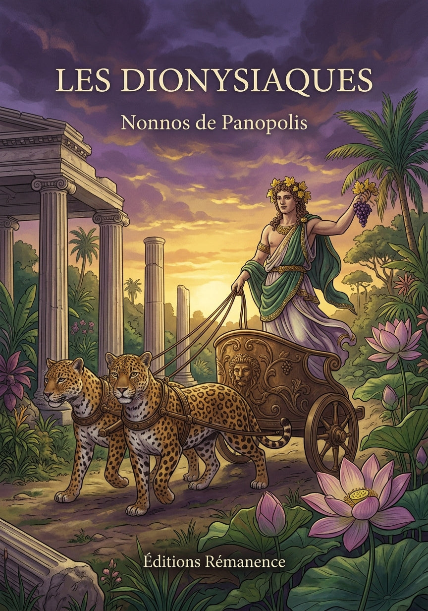 Livre Les Dionysiaques par Nonnos de Panopolis - Couverture - Editions Remanence