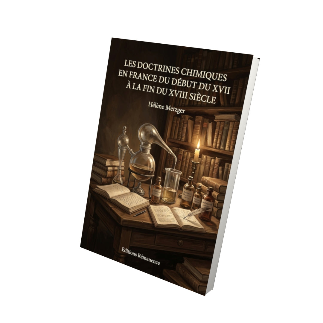Livre Les doctrines chimiques en France du début du XVII à la fin du XVIII siècle par Hélène Metzger - Vue 3D - Editions Remanence