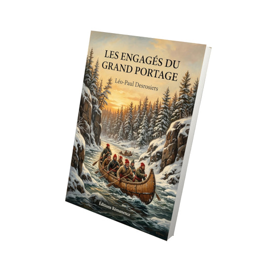 Livre Les Engagés du Grand Portage par Léo-Paul Desrosiers - Vue 3D - Editions Remanence