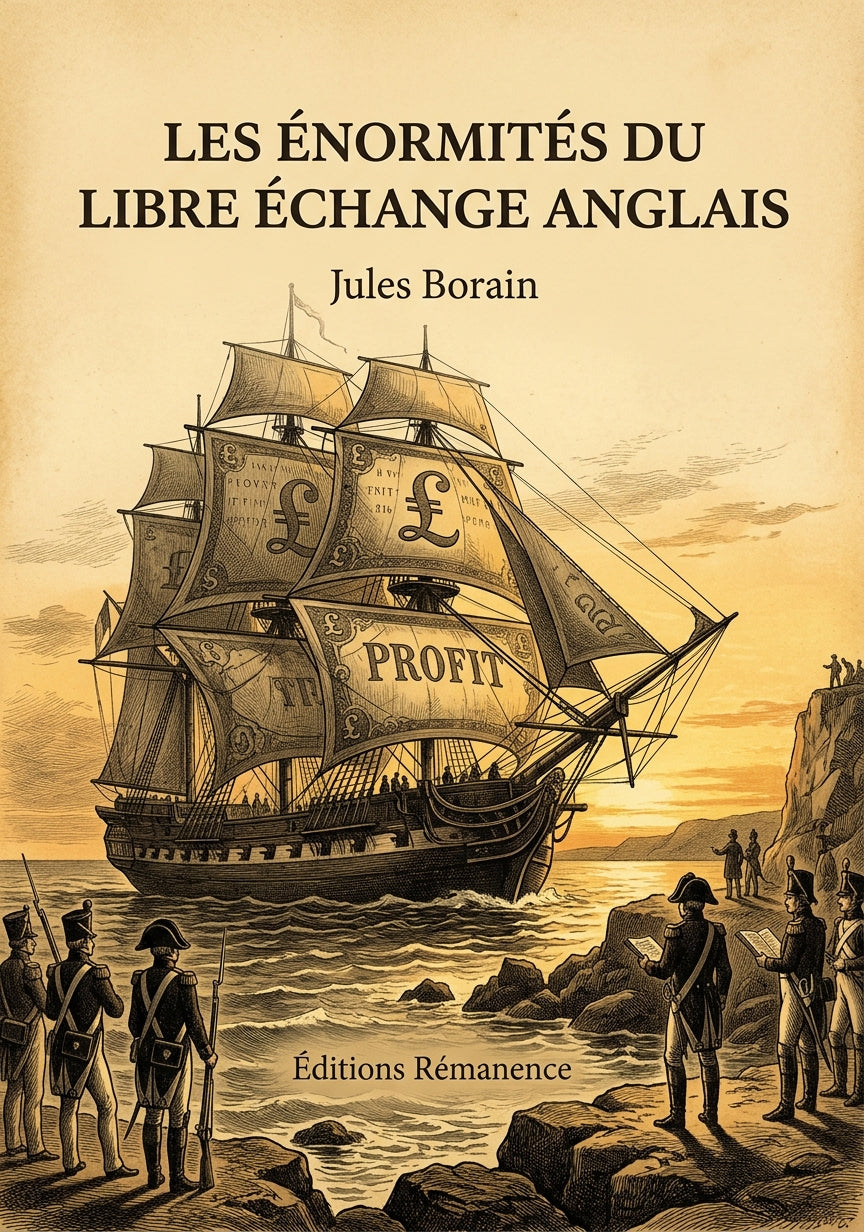 Livre Les Énormités du libre échange anglais par Jules Borain - Couverture - Editions Remanence