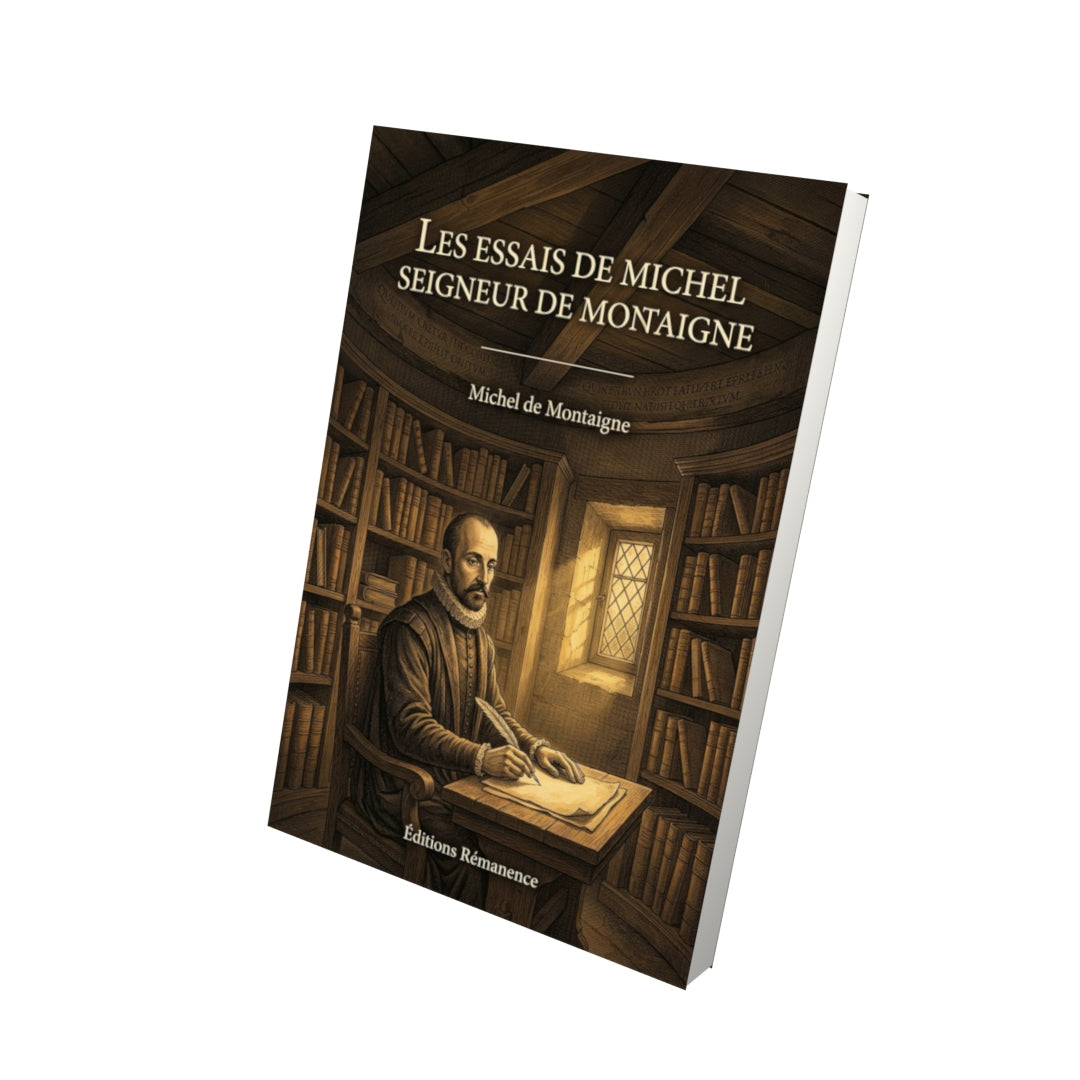Livre Les essais de Michel seigneur de Montaigne par Michel de Montaigne - Vue 3D - Editions Remanence