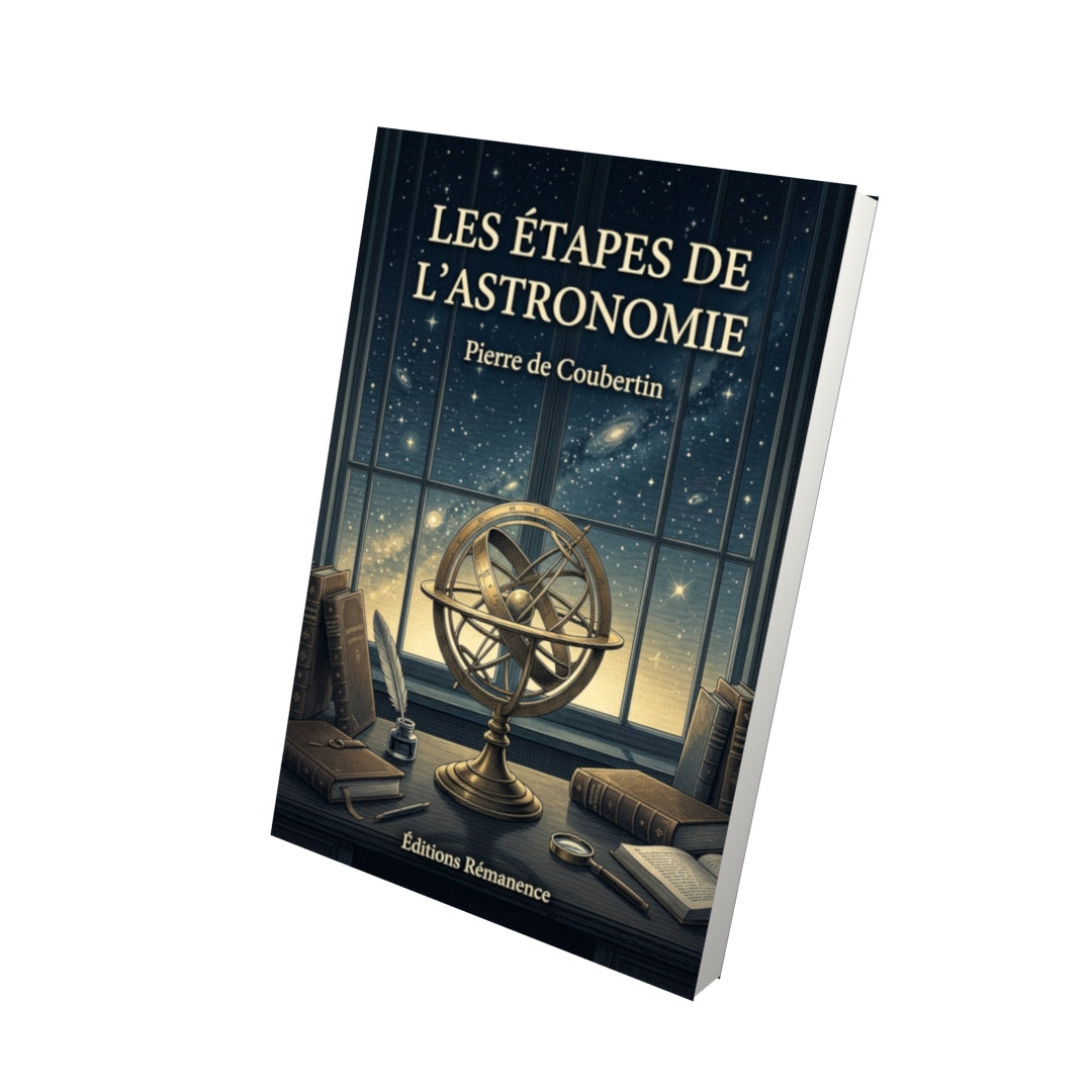 Livre Les étapes de l’astronomie par Pierre de Coubertin - Vue 3D - Editions Remanence