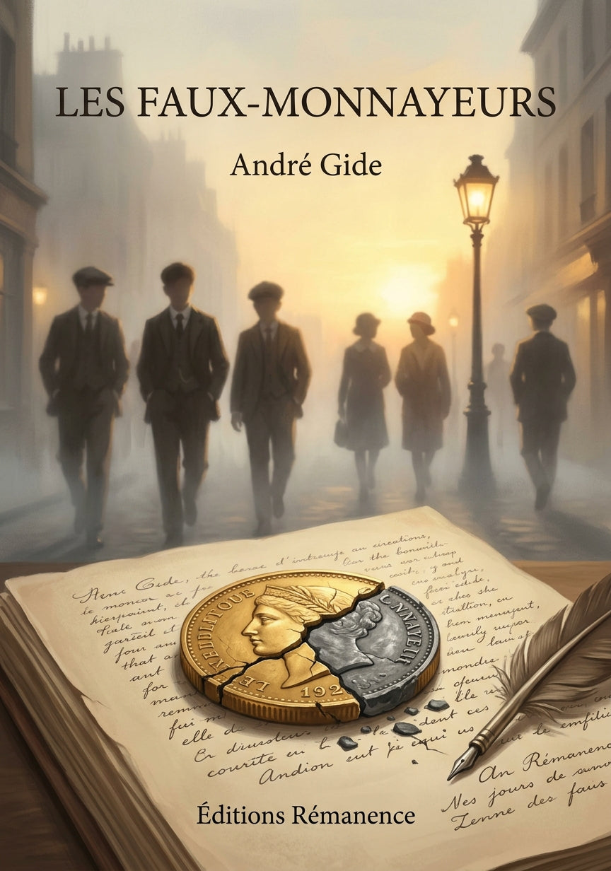 Livre Les Faux-monnayeurs par André Gide - Couverture - Editions Remanence