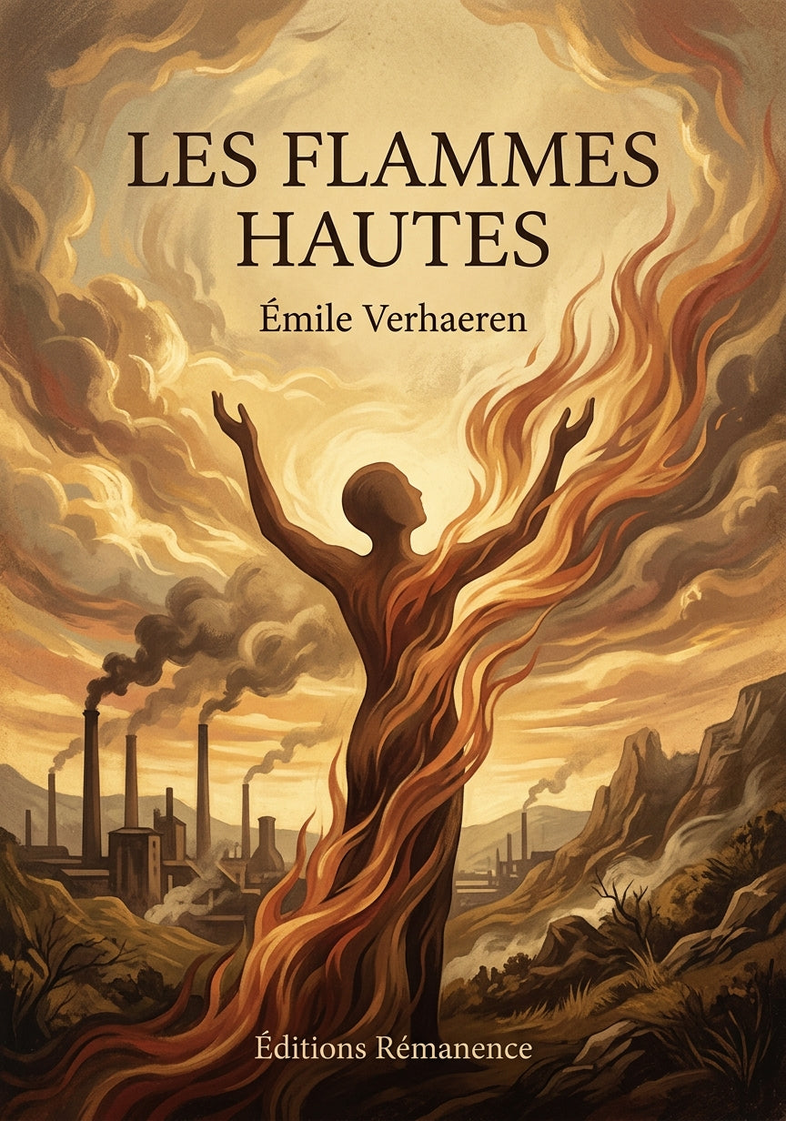Livre Les Flammes hautes par Émile Verhaeren - Couverture - Editions Remanence
