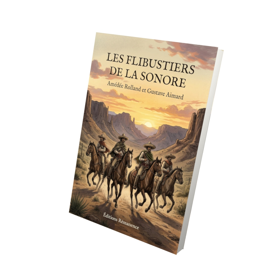 Livre Les Flibustiers de la Sonore par Amédée Rolland et Gustave Aimard - Vue 3D - Editions Remanence