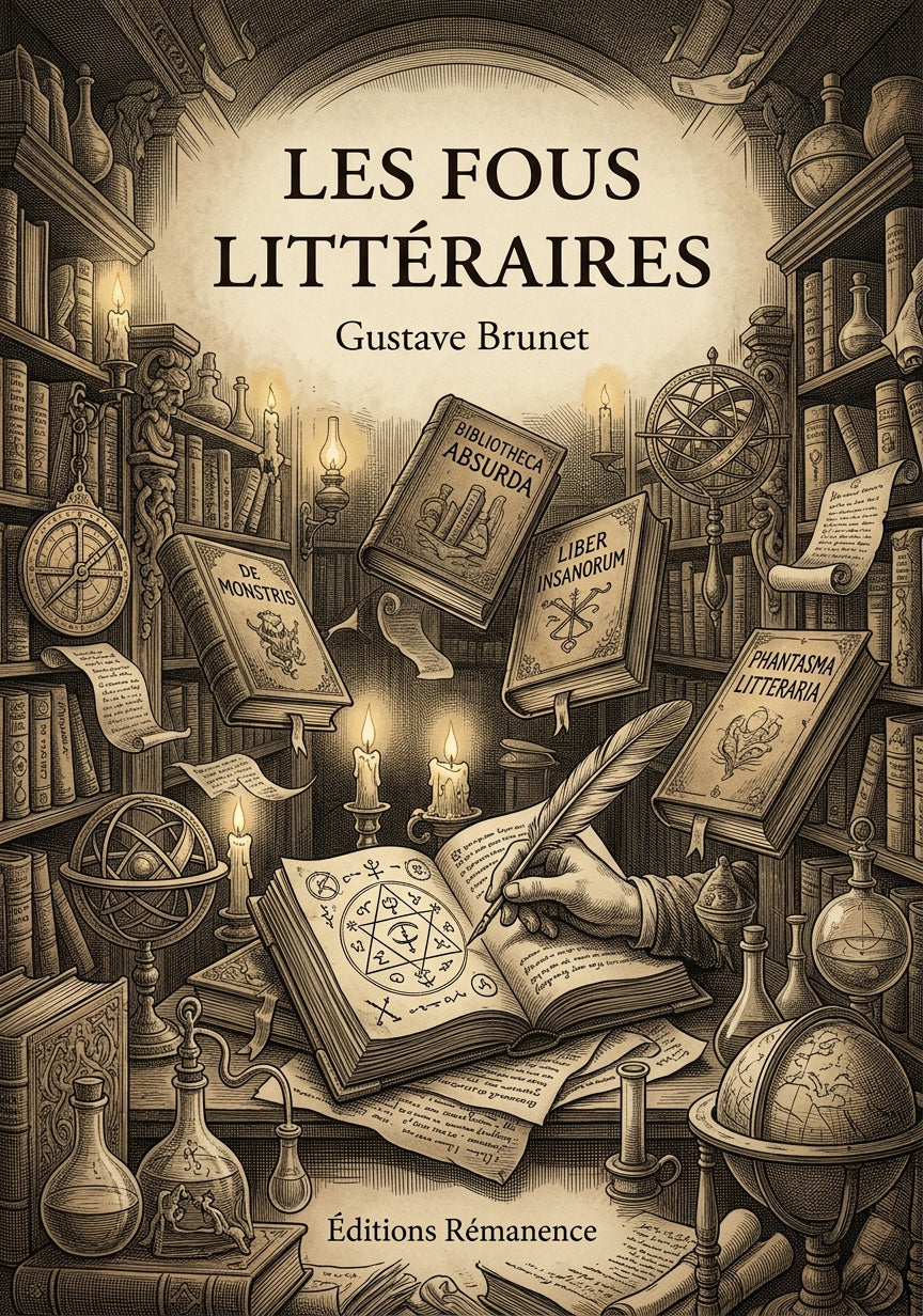 Livre Les Fous littéraires par Gustave Brunet - Couverture - Editions Remanence