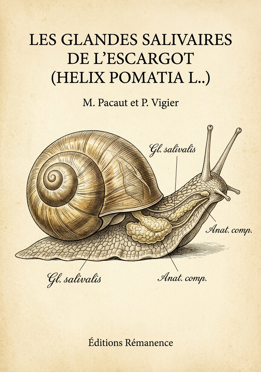 Livre Les glandes salivaires de l'escargot (Helix pomatia L..) par M. Pacaut et P. Vigier - Couverture - Editions Remanence