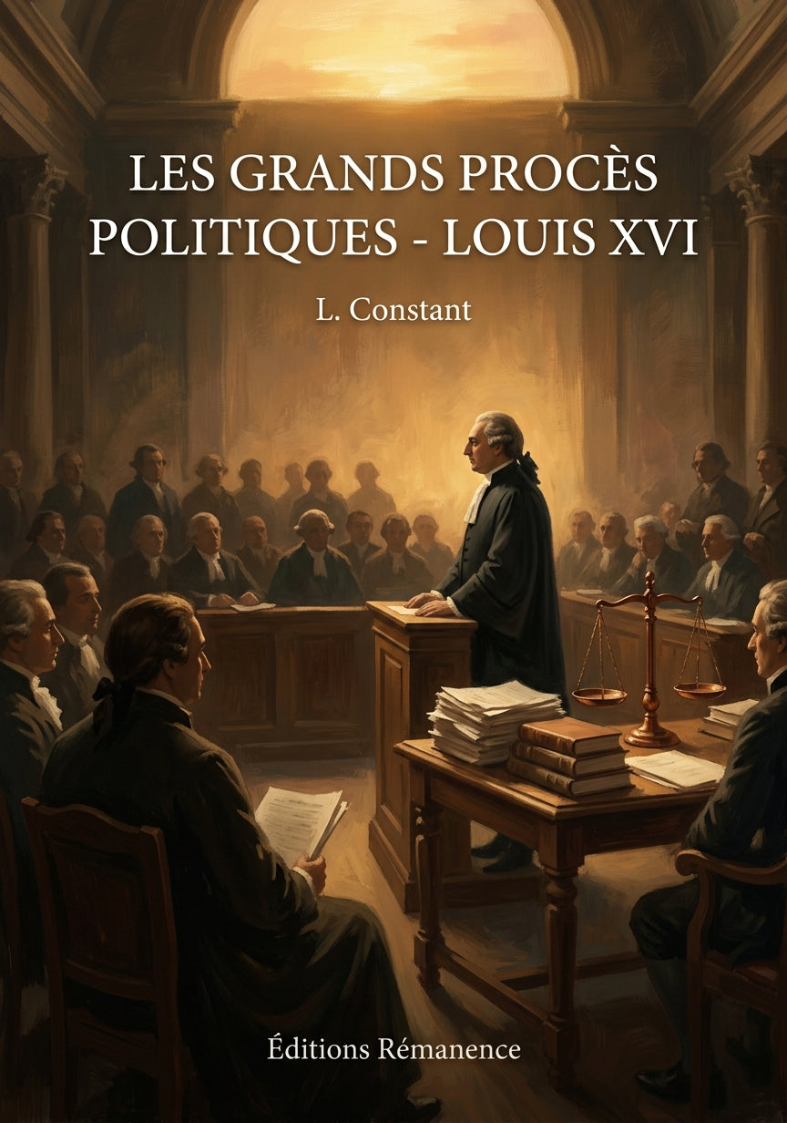 Livre Les Grands procès politiques - Louis XVI par L. Constant - Couverture - Editions Remanence