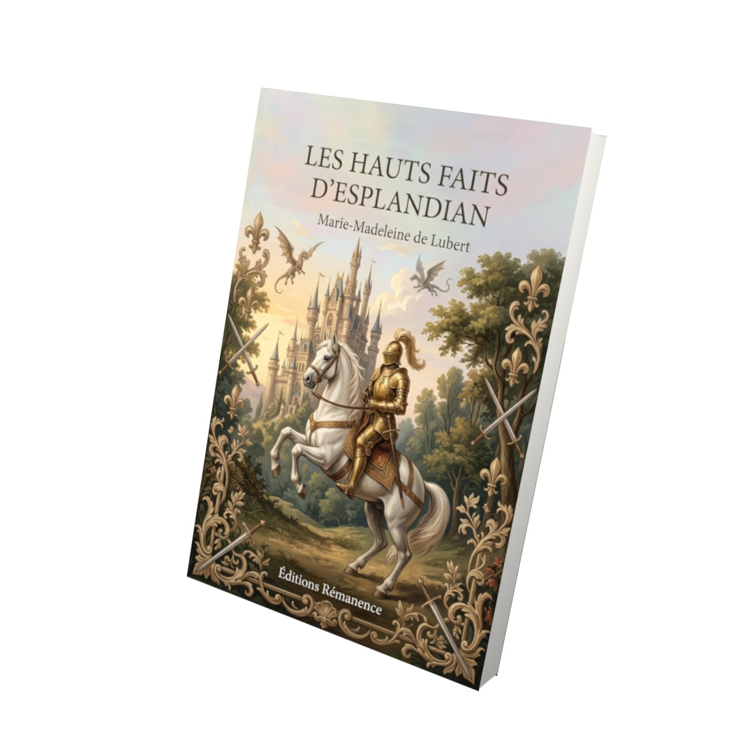 Livre Les Hauts Faits d’Esplandian par Marie-Madeleine de Lubert - Vue 3D - Editions Remanence