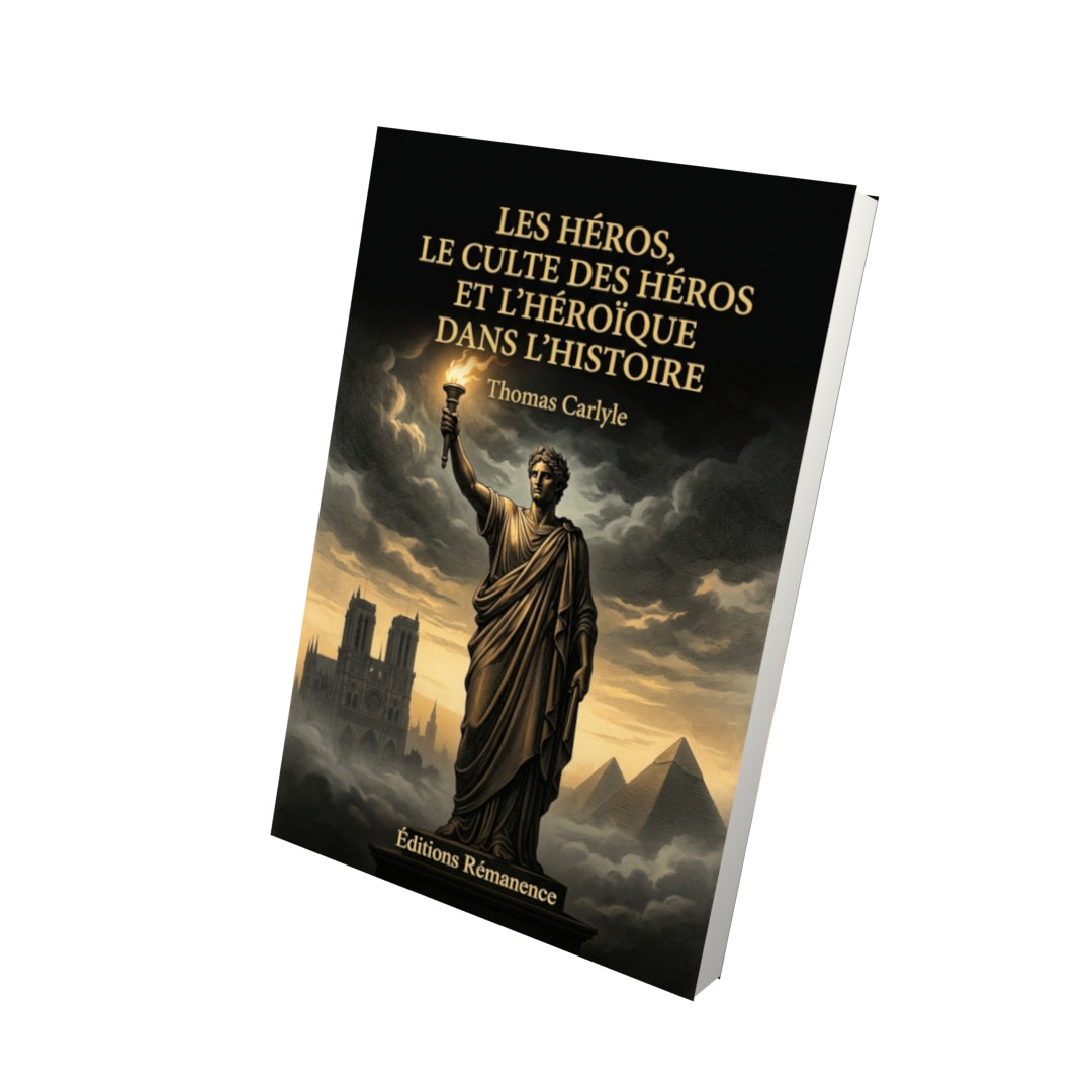 Livre Les Héros, le culte des héros et l’héroïque dans l’Histoire par Thomas Carlyle - Vue 3D - Editions Remanence