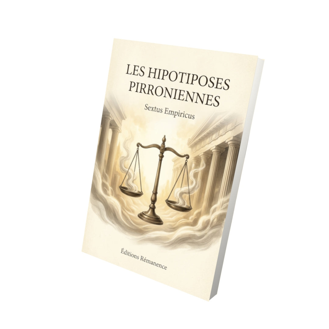 Livre Les Hipotiposes pirroniennes par Sextus Empiricus - Vue 3D - Editions Remanence
