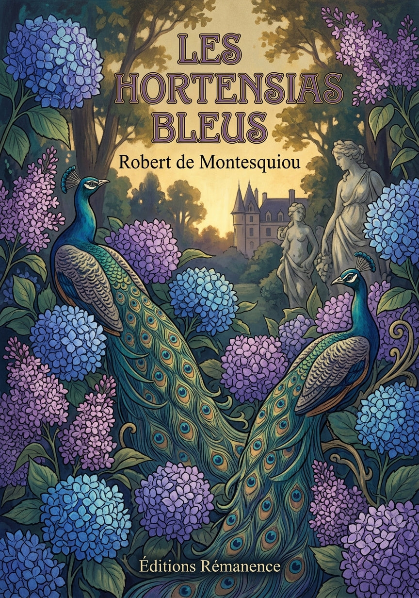 Livre Les Hortensias bleus par Robert de Montesquiou - Couverture - Editions Remanence