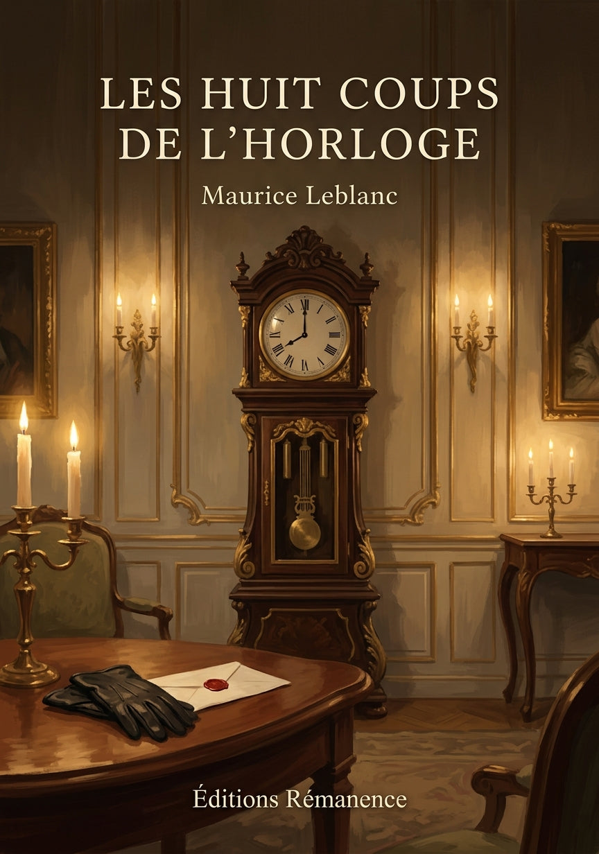 Livre Les Huit Coups de l’horloge par Maurice Leblanc - Couverture - Editions Remanence