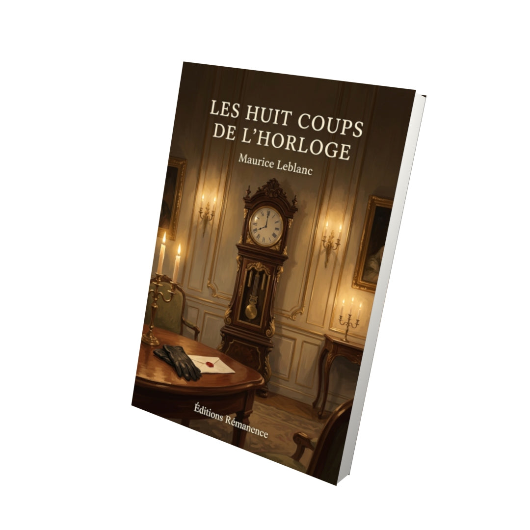 Livre Les Huit Coups de l’horloge par Maurice Leblanc - Vue 3D - Editions Remanence