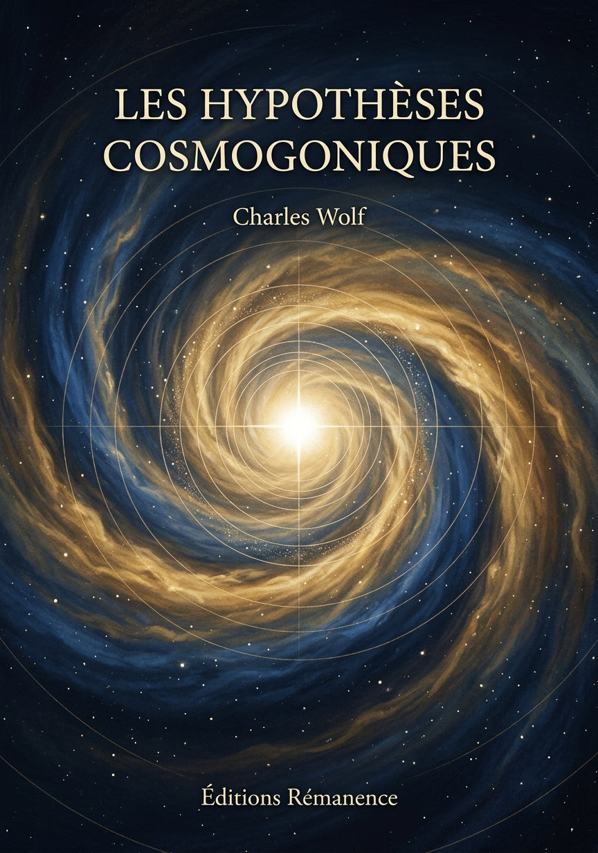 Livre Les Hypothèses cosmogoniques par Charles Wolf - Couverture - Editions Remanence