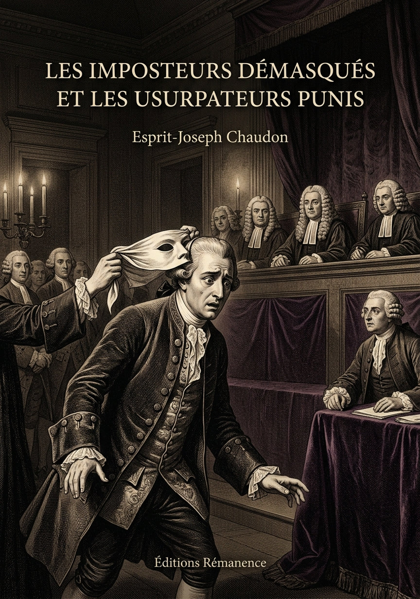 Livre Les Imposteurs démasqués et les Usurpateurs punis par Esprit-Joseph Chaudon - Couverture - Editions Remanence