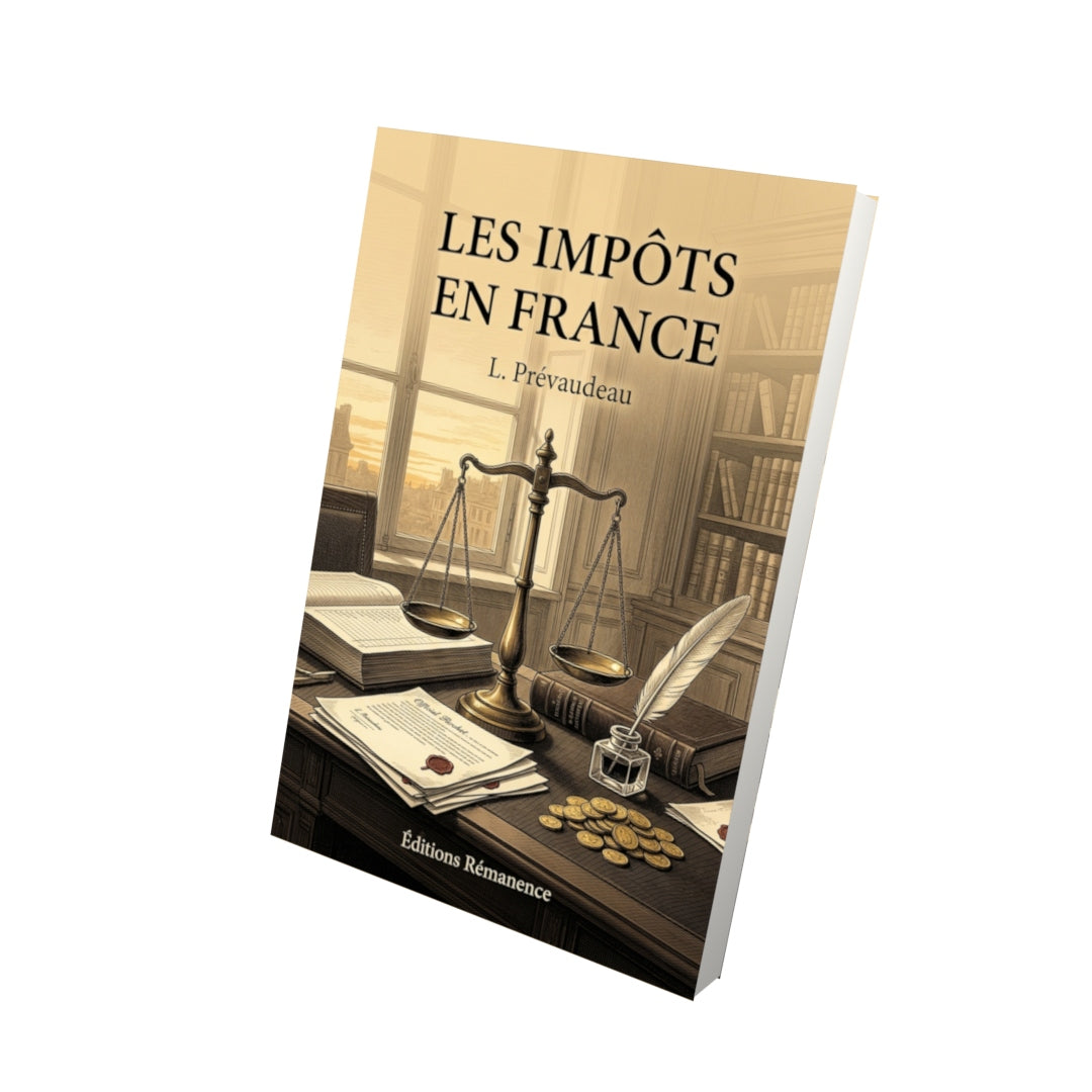 Livre Les impôts en France par L. Prévaudeau - Vue 3D - Editions Remanence