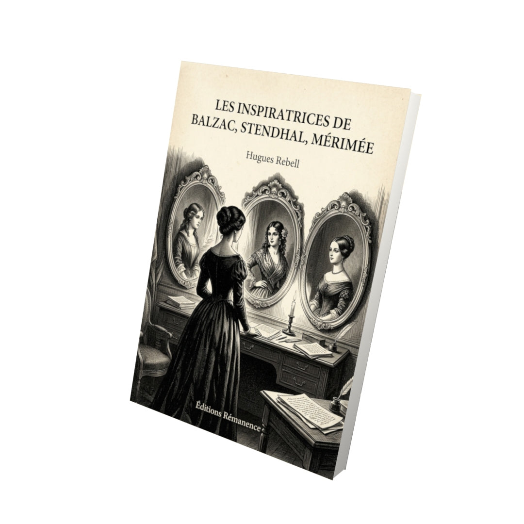 Livre Les Inspiratrices de Balzac, Stendhal, Mérimée par Hugues Rebell - Vue 3D - Editions Remanence