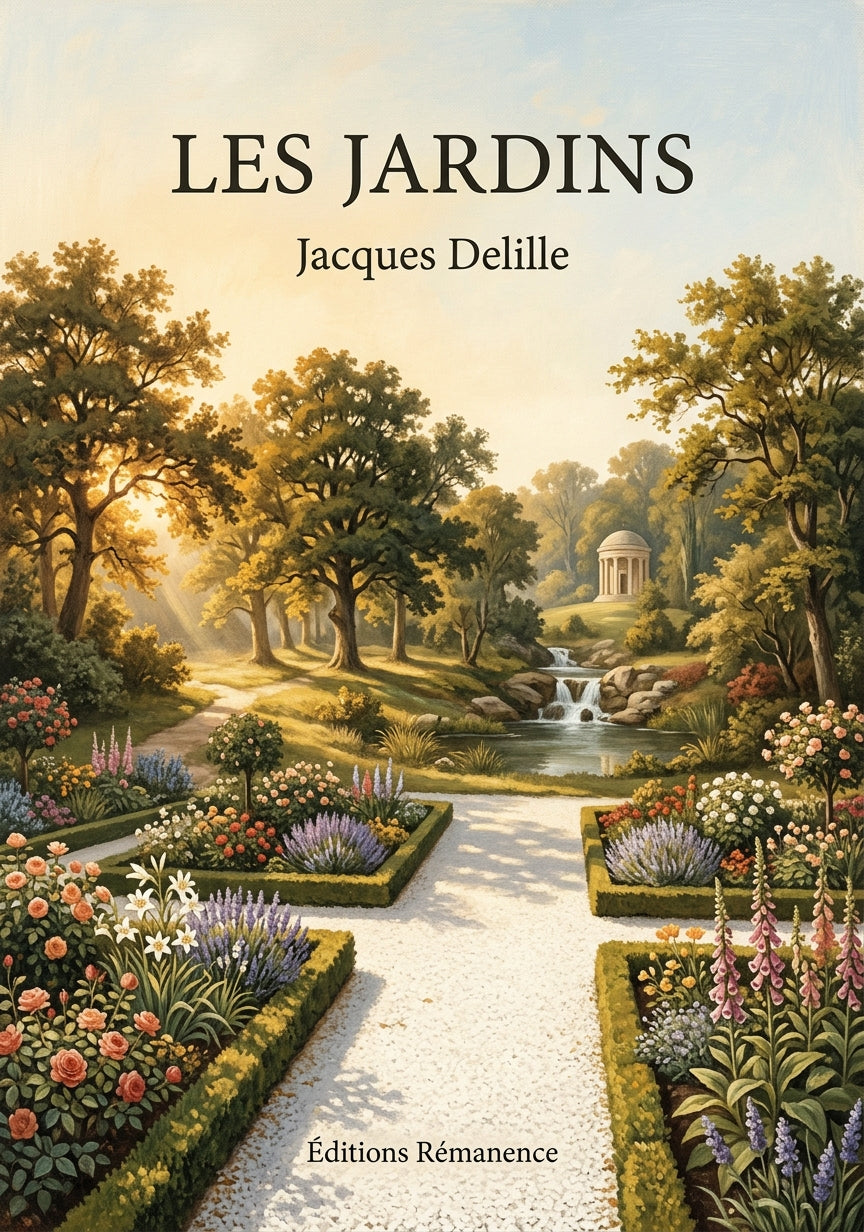 Livre Les Jardins par Jacques Delille - Couverture - Editions Remanence