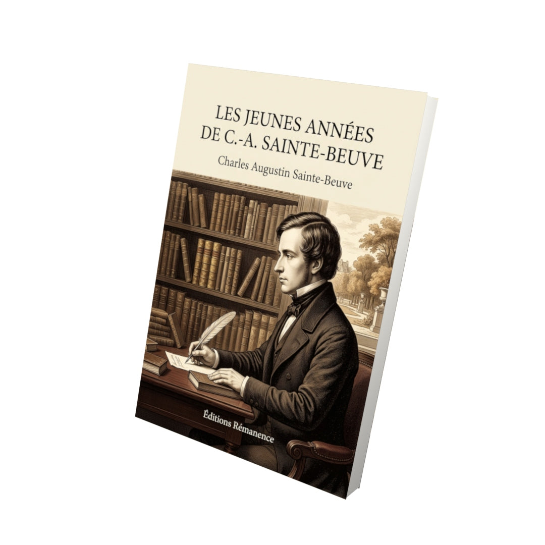 Livre Les Jeunes Années de C.-A. Sainte-Beuve par Charles Augustin Sainte-Beuve - Vue 3D - Editions Remanence