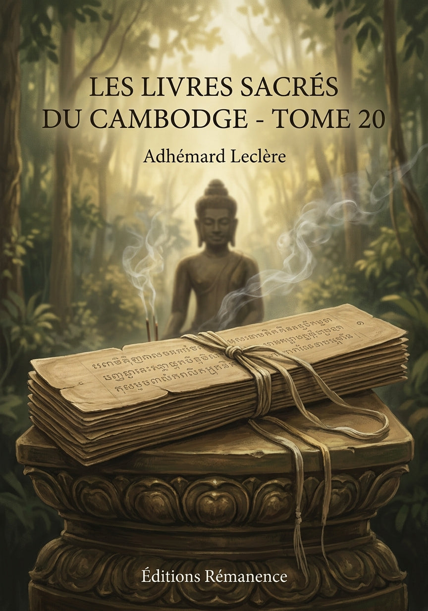 Livre Les Livres sacrés du Cambodge - Tome 20 par Adhémard Leclère - Couverture - Editions Remanence
