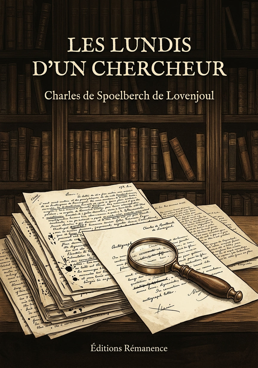 Livre Les Lundis d’un chercheur par Charles de Spoelberch de Lovenjoul - Couverture - Editions Remanence