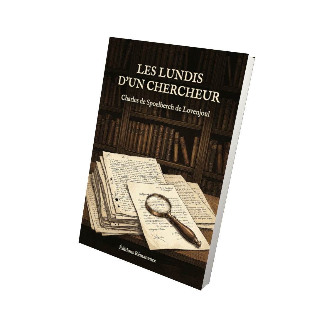 Livre Les Lundis d’un chercheur par Charles de Spoelberch de Lovenjoul - Vue 3D - Editions Remanence