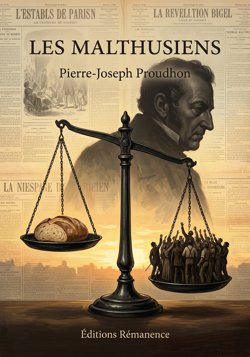 Livre Les Malthusiens par Pierre-Joseph Proudhon - Couverture - Editions Remanence