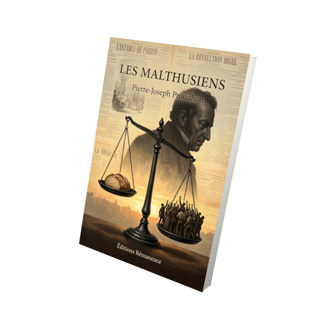 Livre Les Malthusiens par Pierre-Joseph Proudhon - Vue 3D - Editions Remanence
