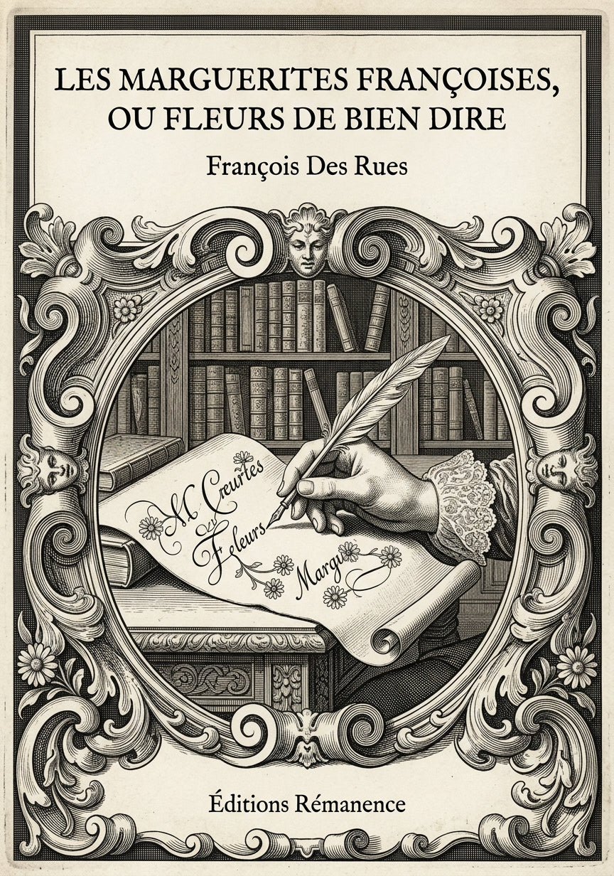 Livre Les Marguerites françoises, ou Fleurs de bien dire par François Des Rues - Couverture - Editions Remanence