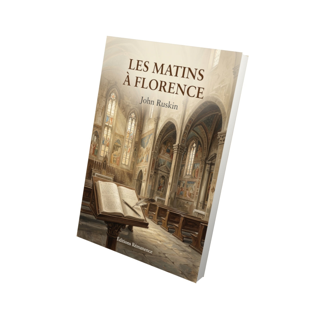 Livre Les Matins à Florence par John Ruskin - Vue 3D - Editions Remanence