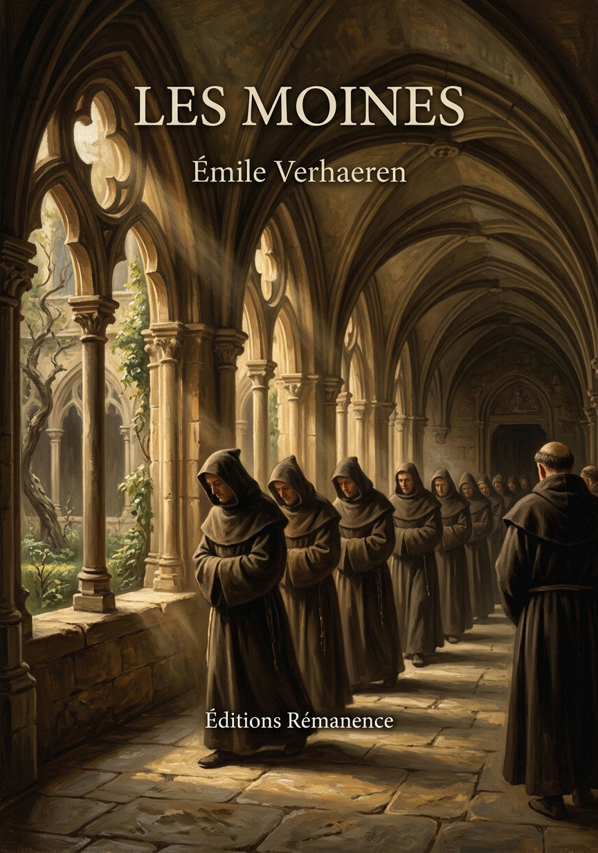 Livre Les Moines par Émile Verhaeren - Couverture - Editions Remanence