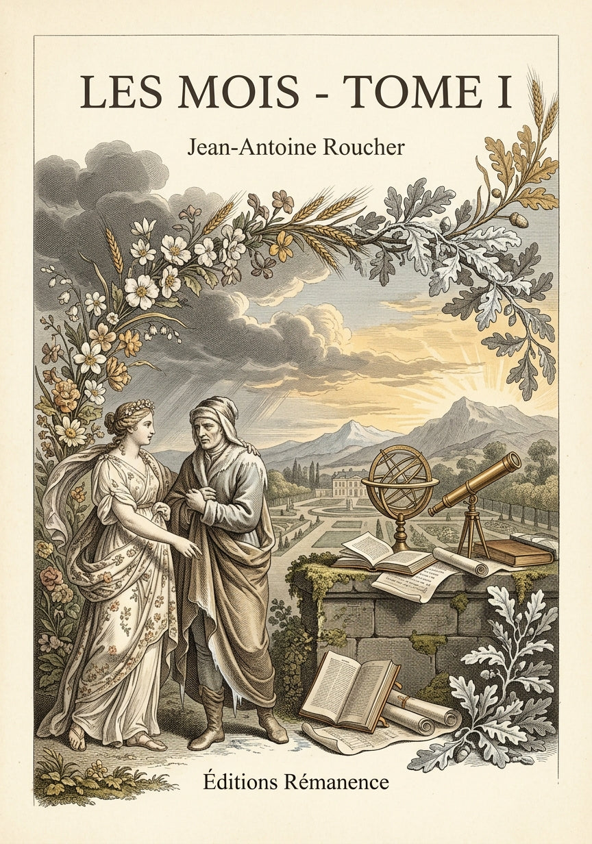 Livre Les Mois - Tome I par Jean-Antoine Roucher - Couverture - Editions Remanence